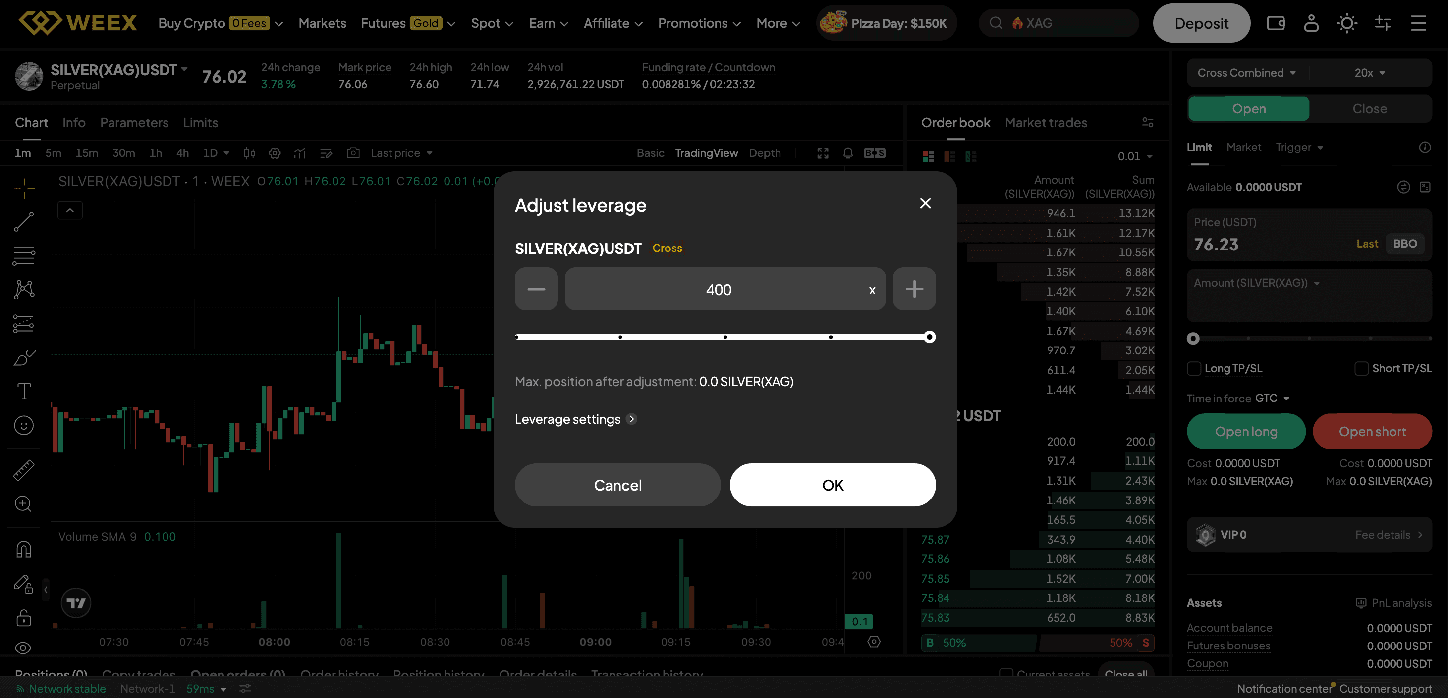 trade silver on weex tradfi